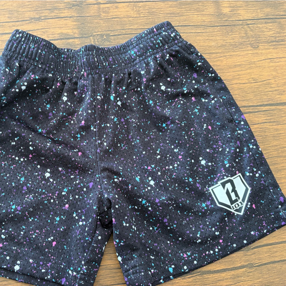 Kids Black Speckled Shorts